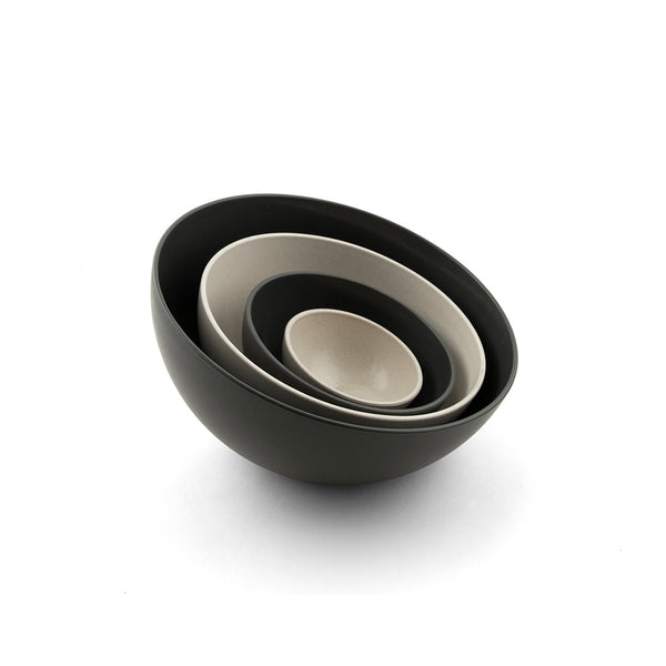 nested Tilt stone and carbon nesting bowls