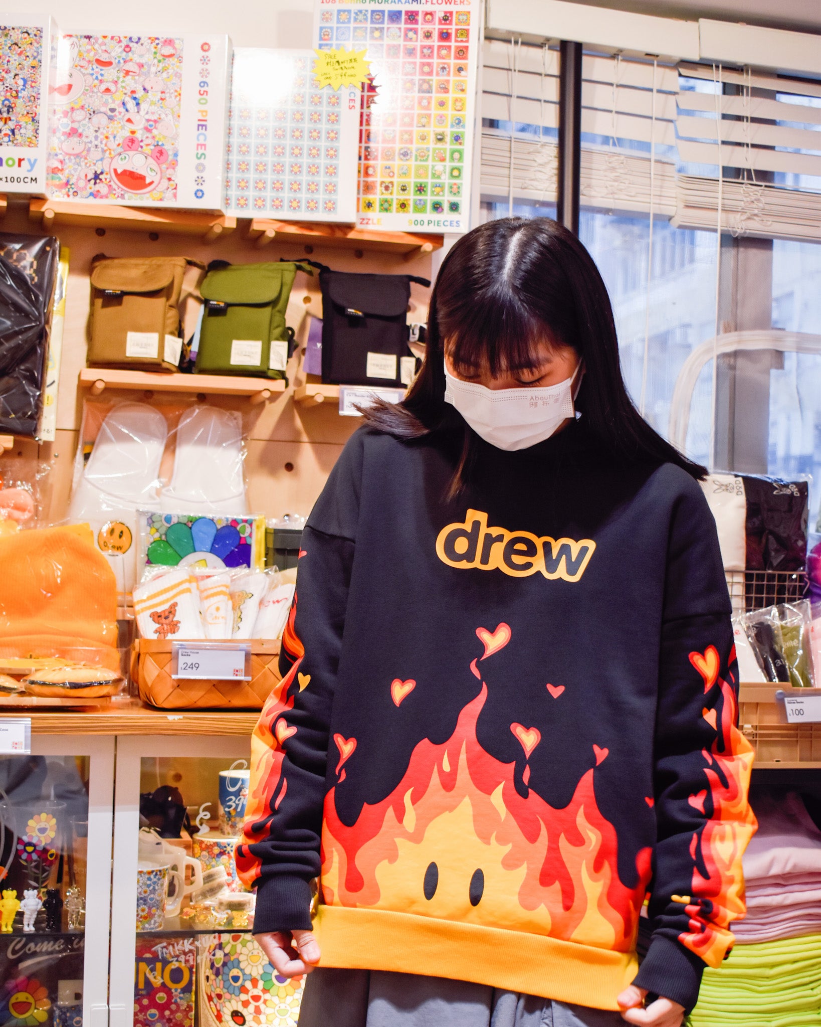 Drew House Flames Hoodie XL パーカー ブラック - パーカー