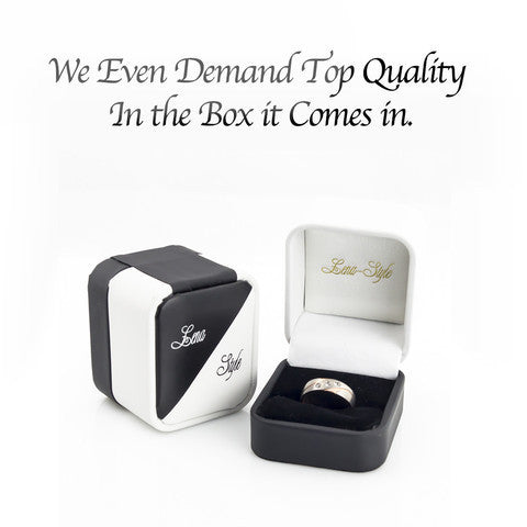 His and Her tungsten wedding ring sets with Mother of pearl inlay