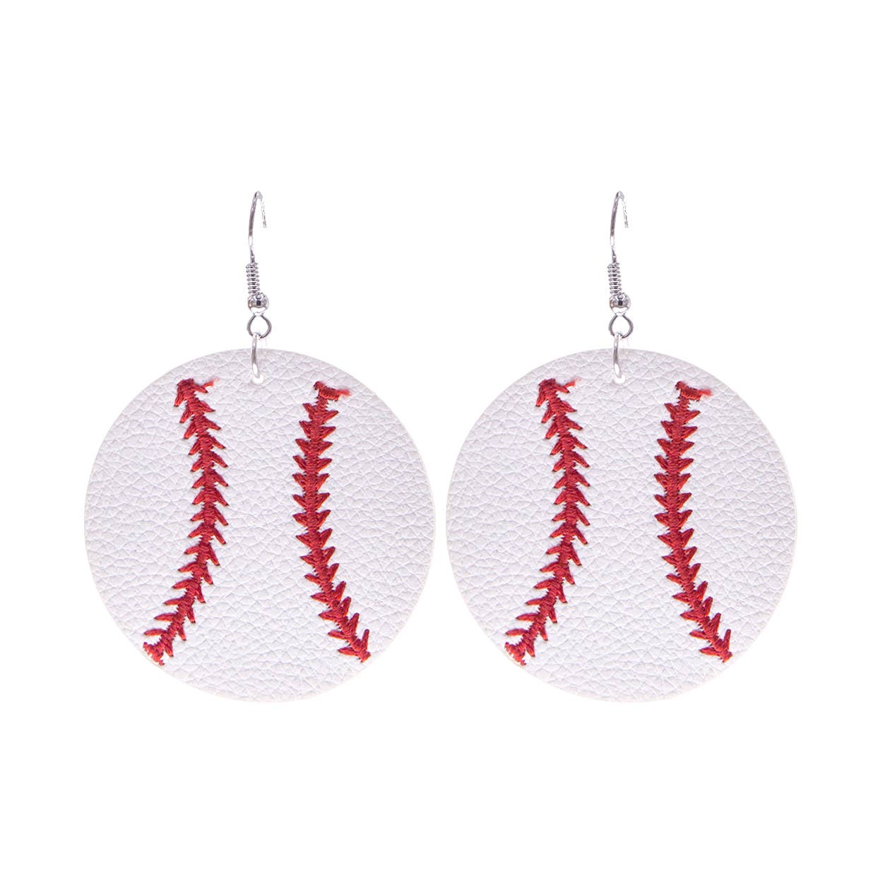 baseball leather earrings