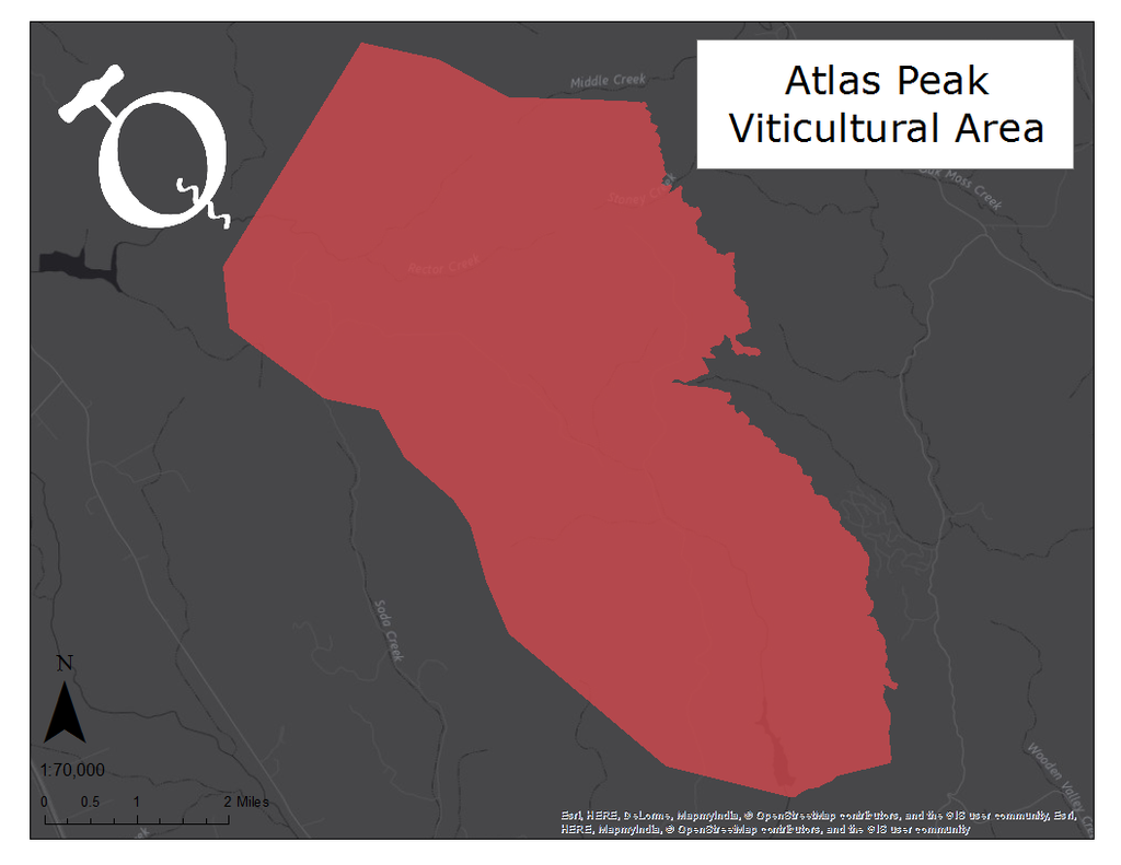 Map of the Atlas Peak AVA
