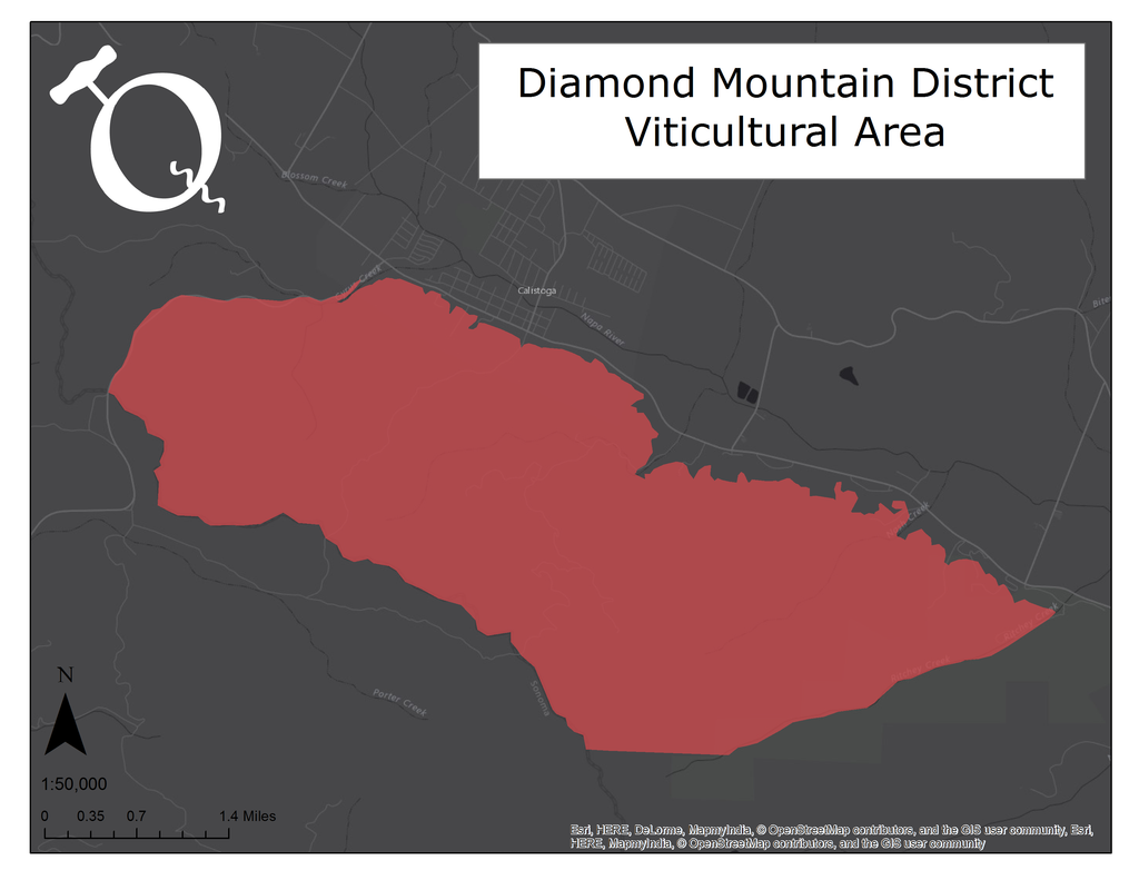 Map of the Diamond Mountain District AVA