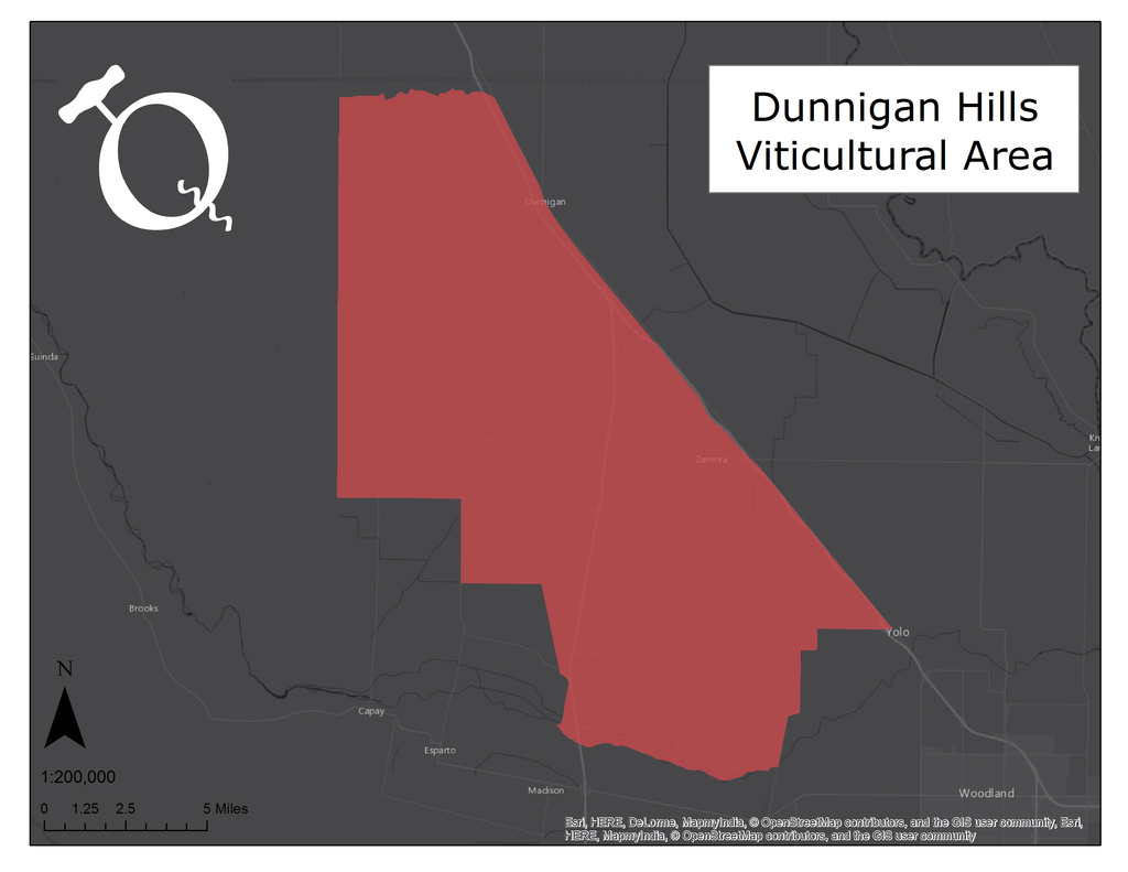 Map of the Dunnigan Hills AVA