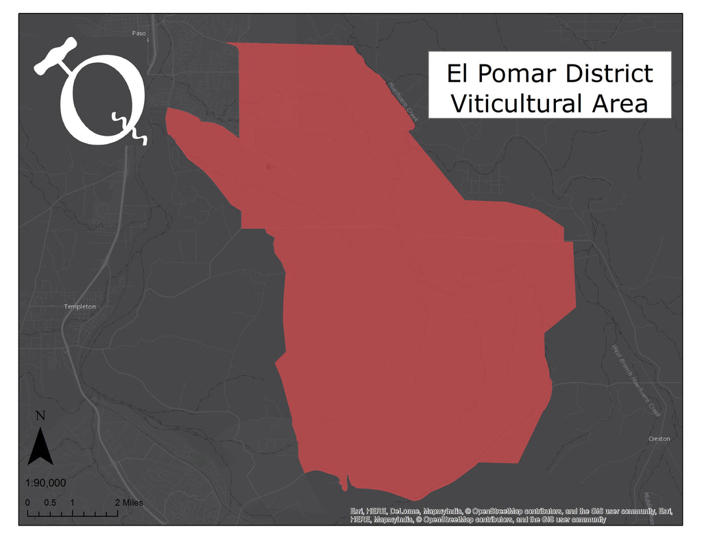 Map of the El Pomar District of Paso Robles