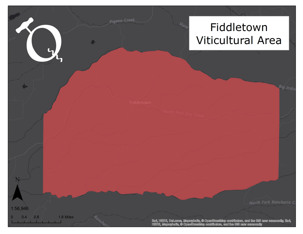 Image of the Fiddletown AVA map