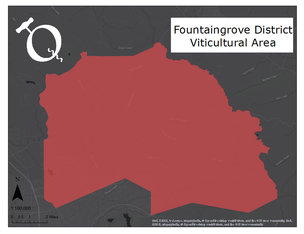 Image of Fountaingrove District AVA map