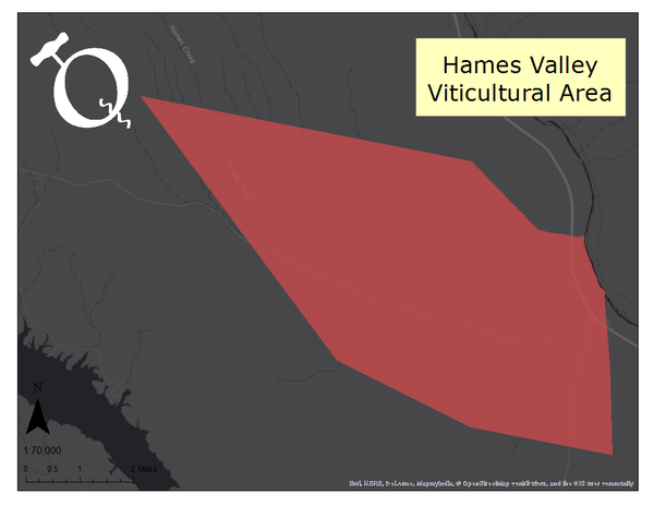 Image of the Hames Valley AVA map