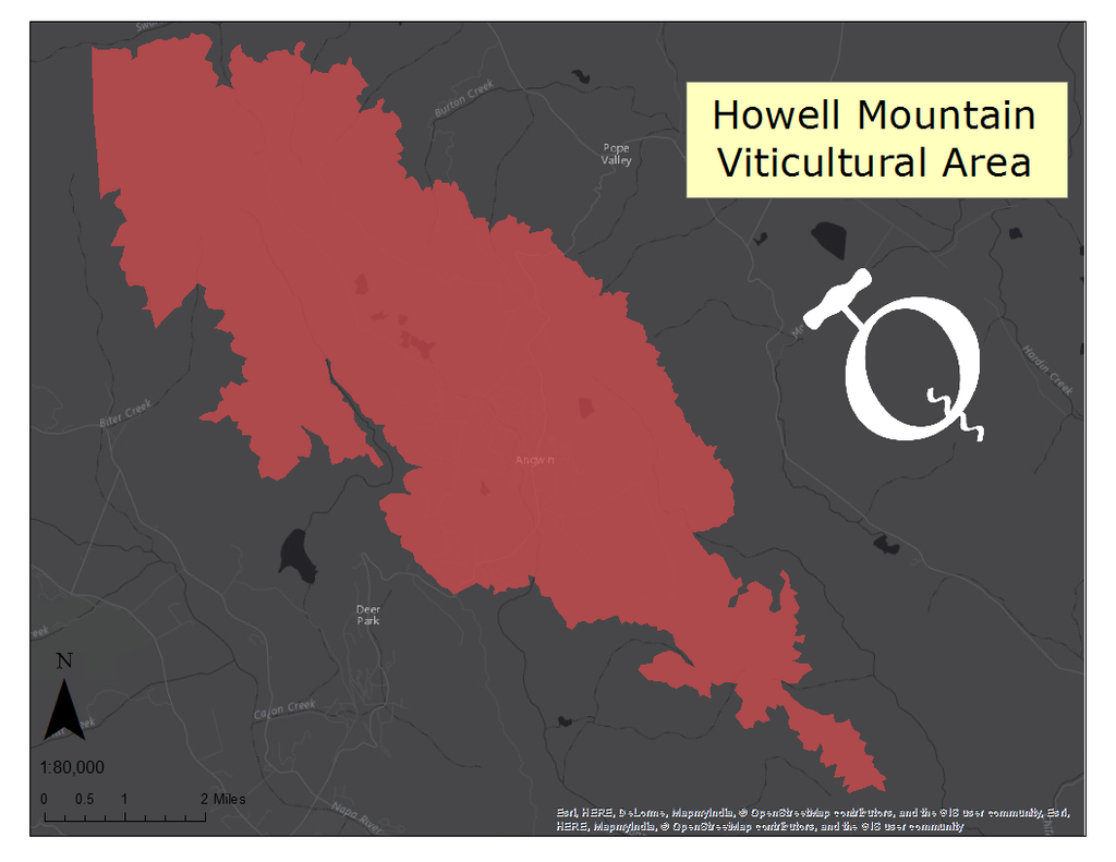 Image of the Howell Mountain AVA map