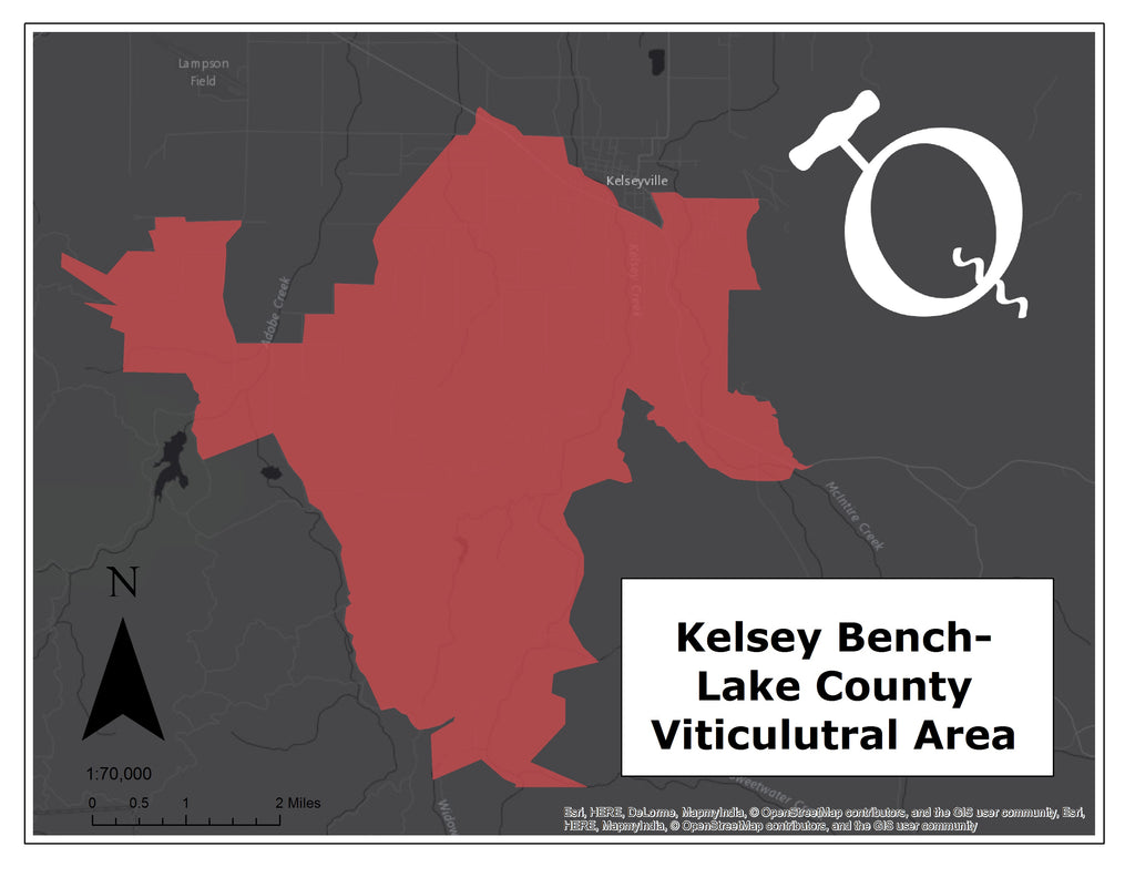 Kelsey Bench - Lake County AVA map