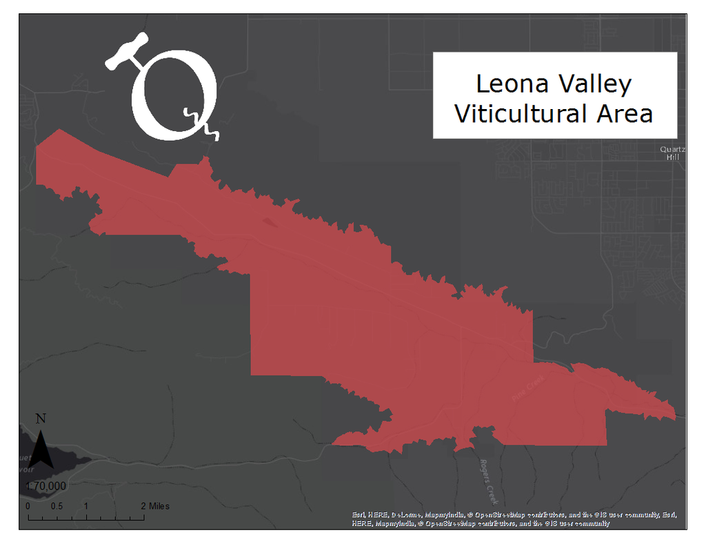 Image of the Leona Valley AVA map