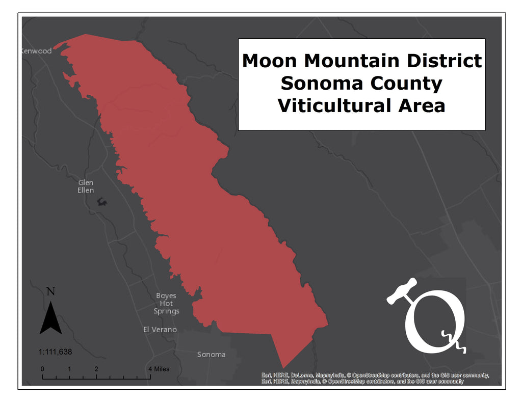 Moon Mountain District Sonoma County AVA map