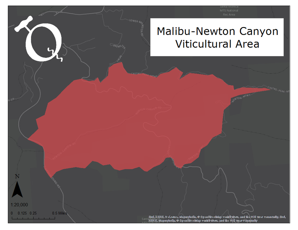 Image of the Malibu-Newton Canyon AVA map