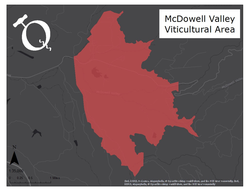 Map of the McDowell Valley AVA