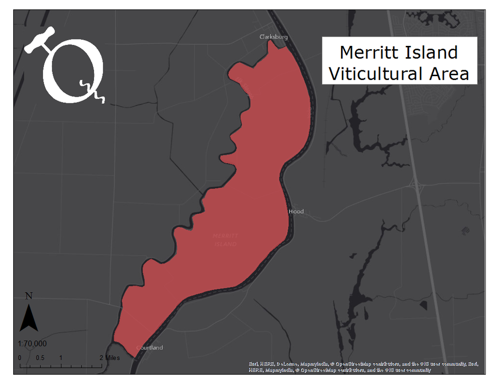 image of the Merritt Island AVA map