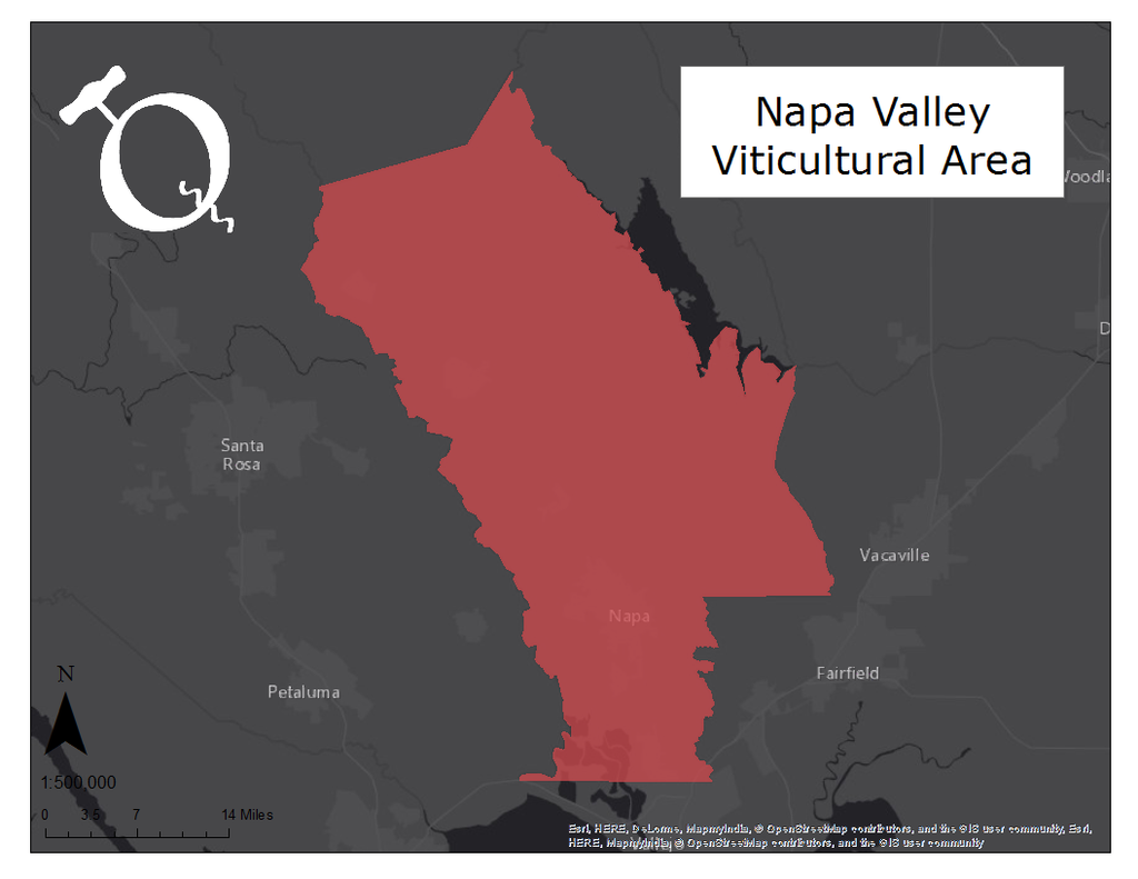 Image of the Napa Valley AVA map
