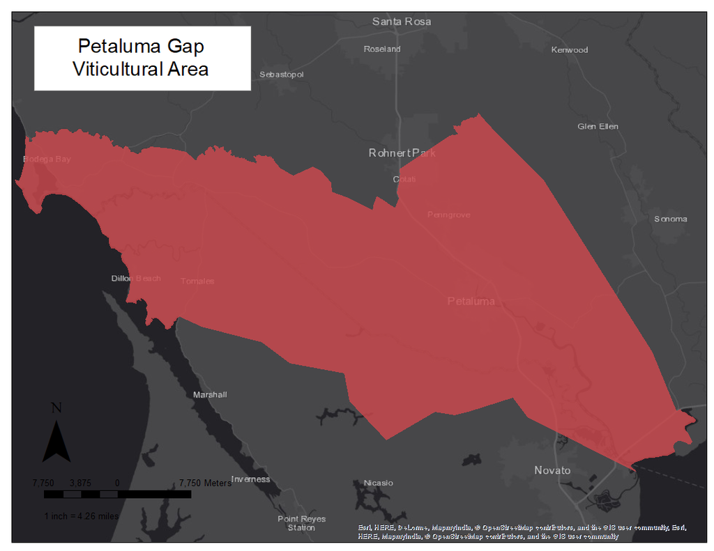 Qorkz map of Petaluma Gap AVA