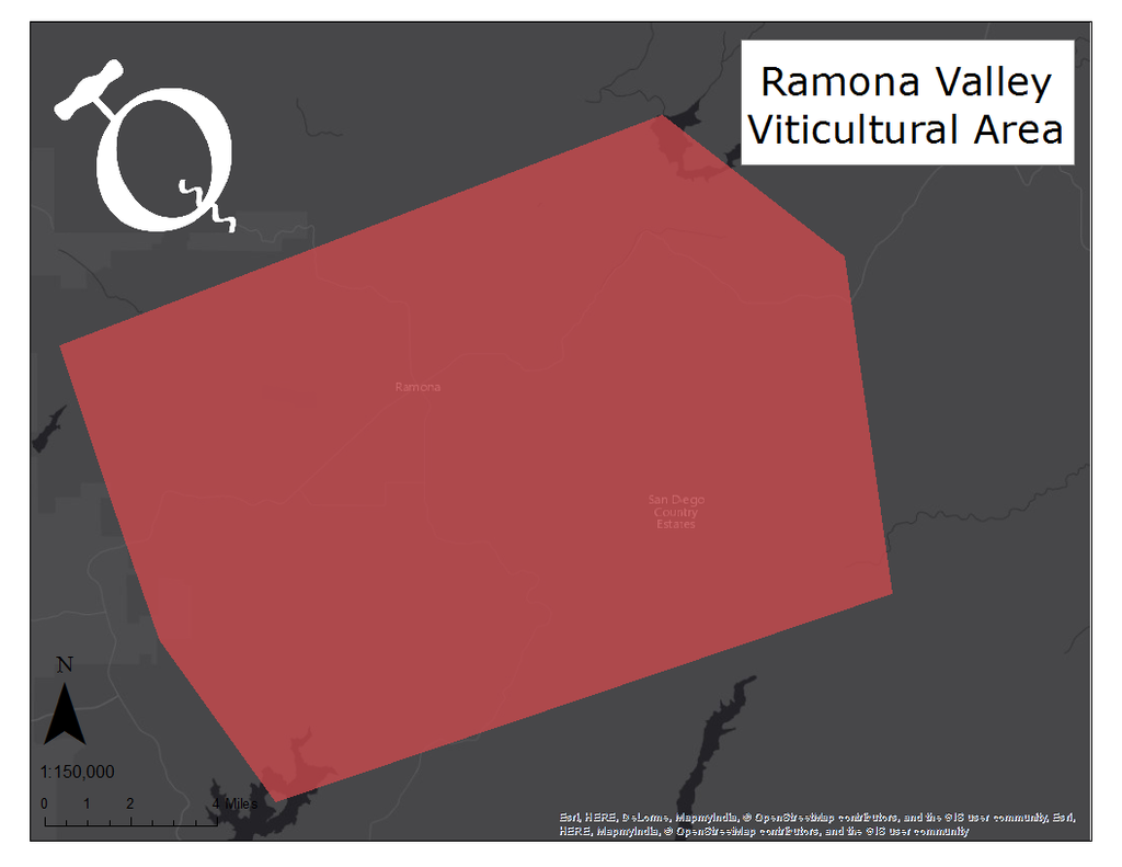image of the Ramona Valley AVA map