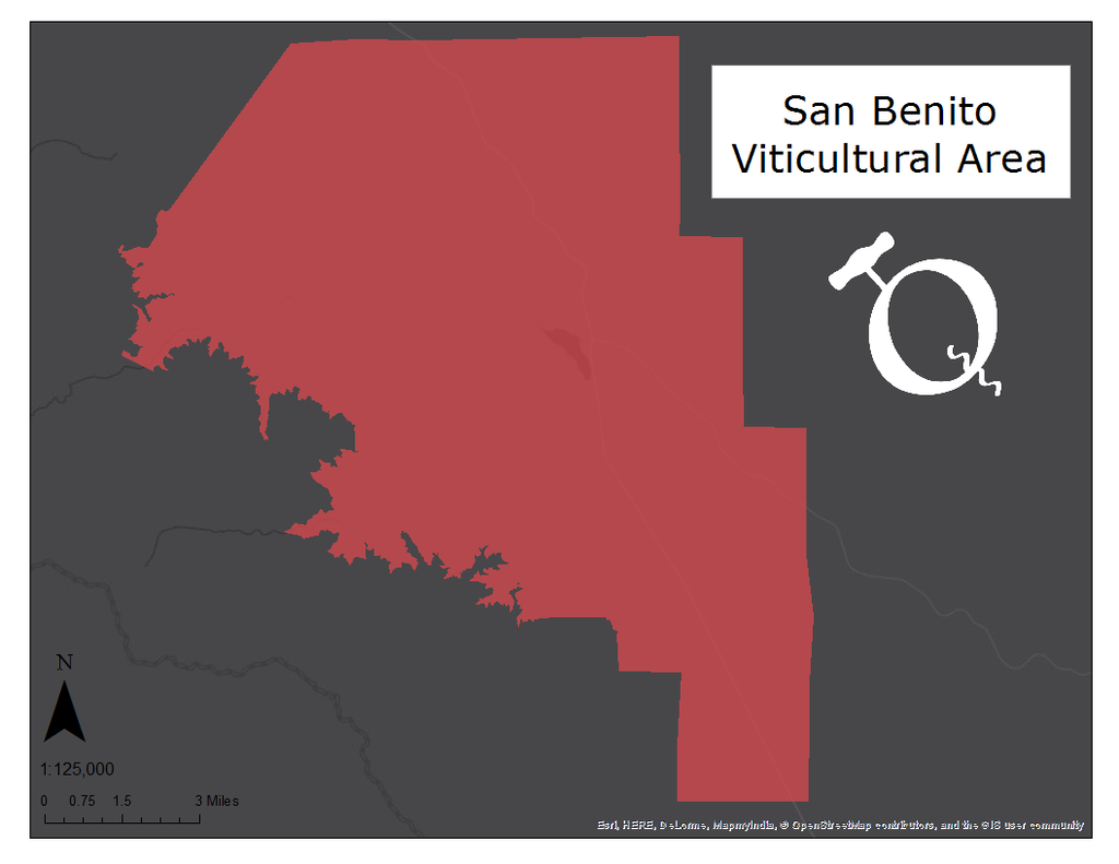 Map of the San Benito AVA