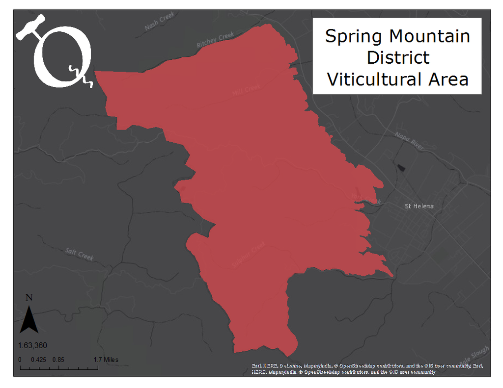 Map of the Spring Mountain District AVA