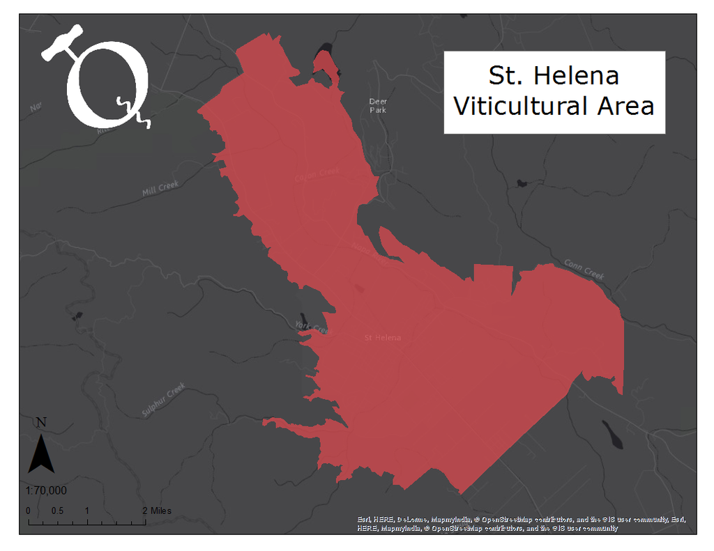 Map of the St. Helena AVA