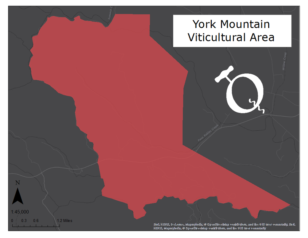 Map of the York Mountain AVA
