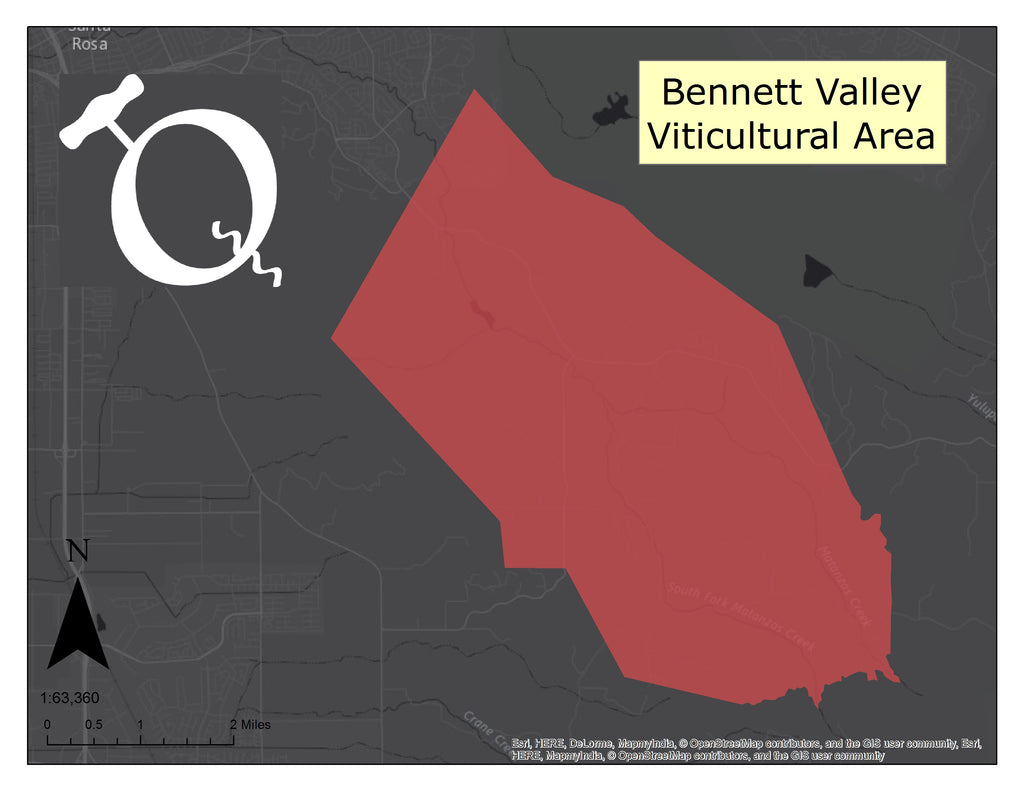 Map of the Bennett Valley AVA