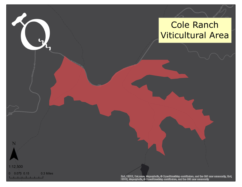 Map of the Cole Ranch AVA