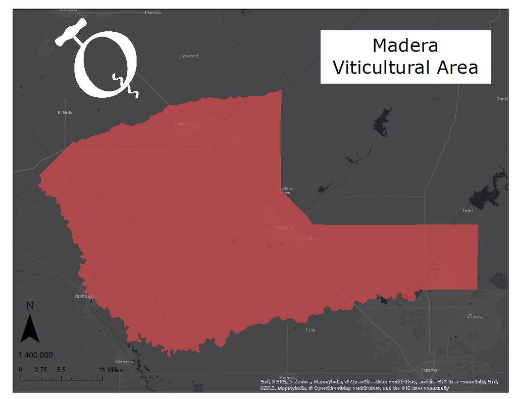 Image of the Madera AVA map