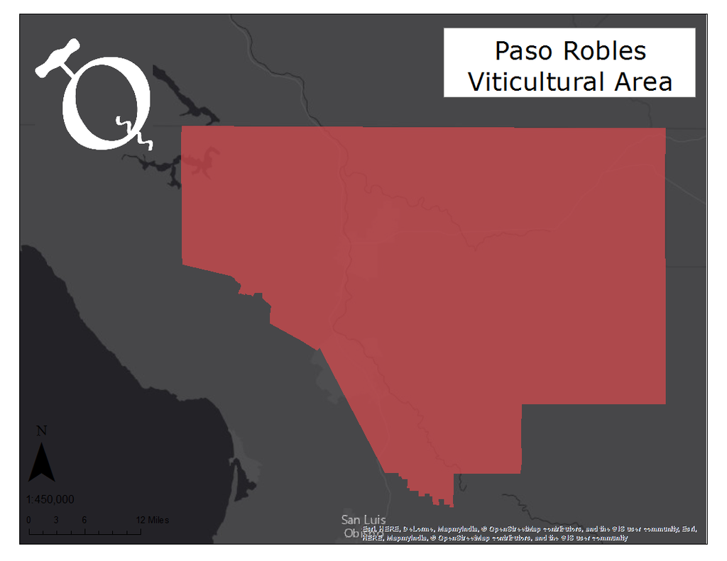 image of the Paso Robles AVA map