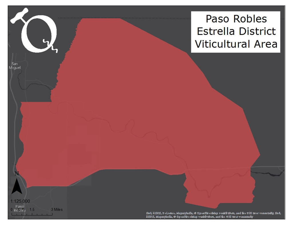 Map of the Paso Robles Estrella District AVA