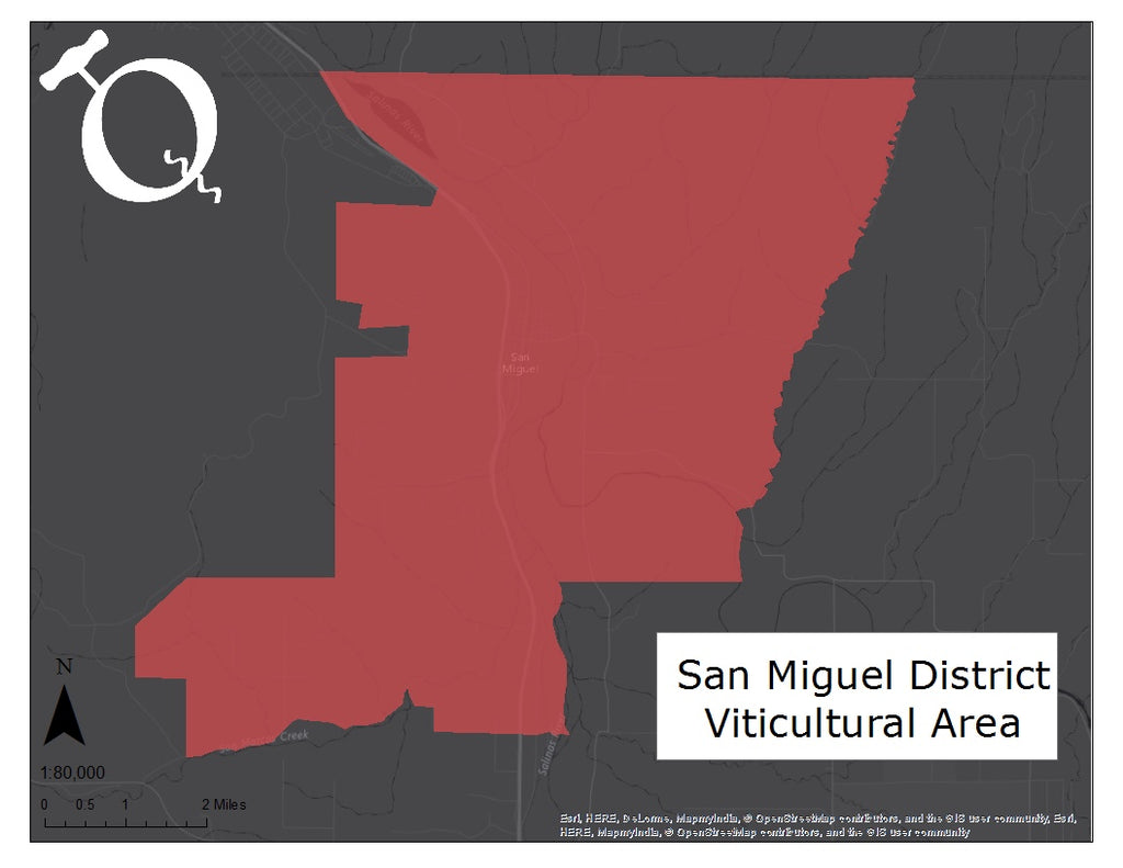 Map of the San Miguel District of Paso Robles