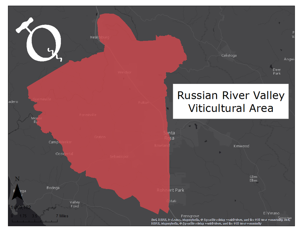 Map of the Russian River Valley AVA