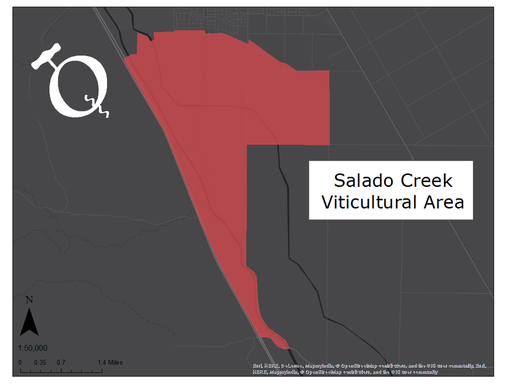 Map of the Salado Creek viticultural area