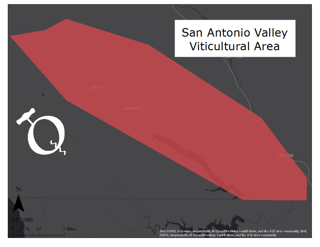 Map of the San Antonio Valley viticultural area
