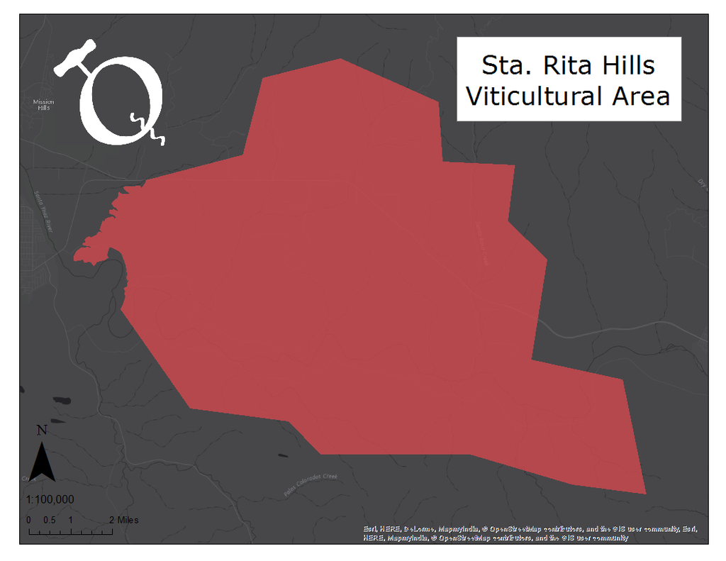 Map of the Sta. Rita Hills viticultural area