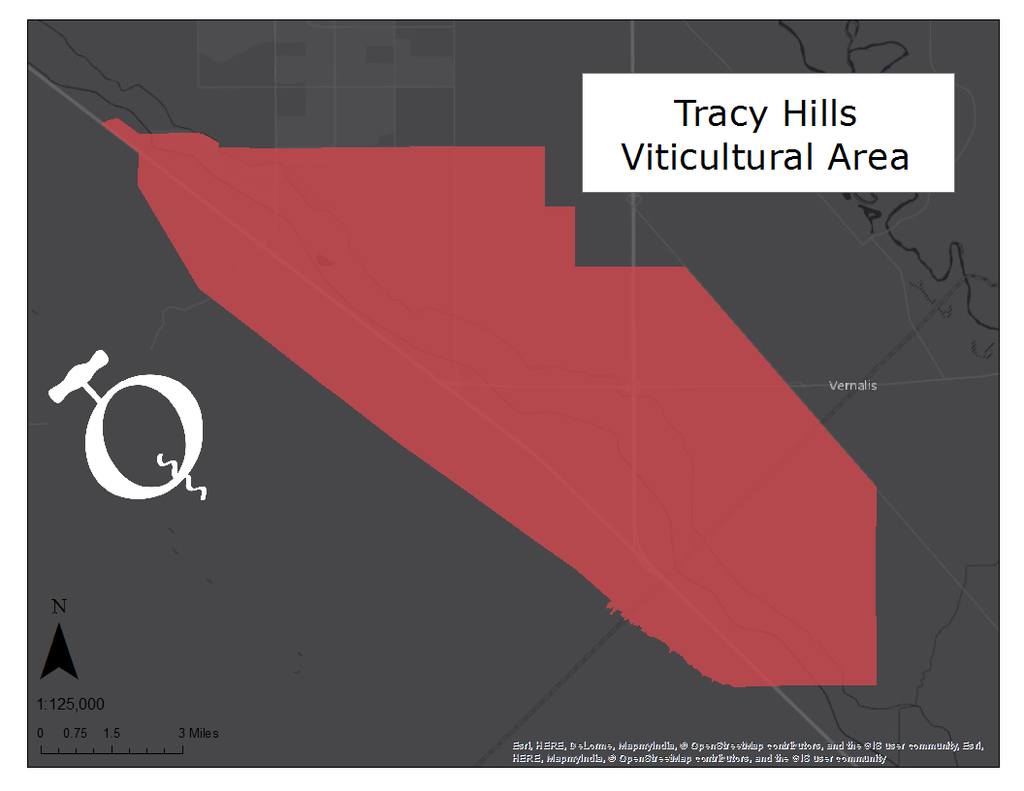 Map of the Tracy Hills viticultural area