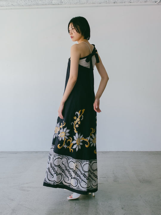 Black Wrap Long Skirt