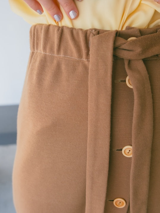 70s Vintage Camel Stretch Skirt