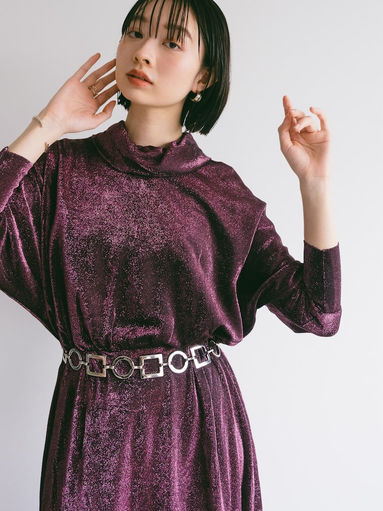 Bordeaux Lame Dress