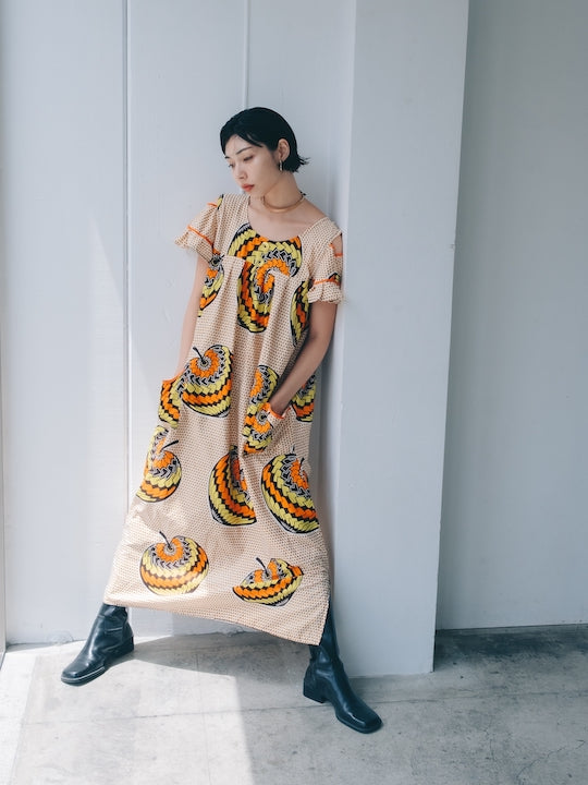 Open Shoulder Batik Dress