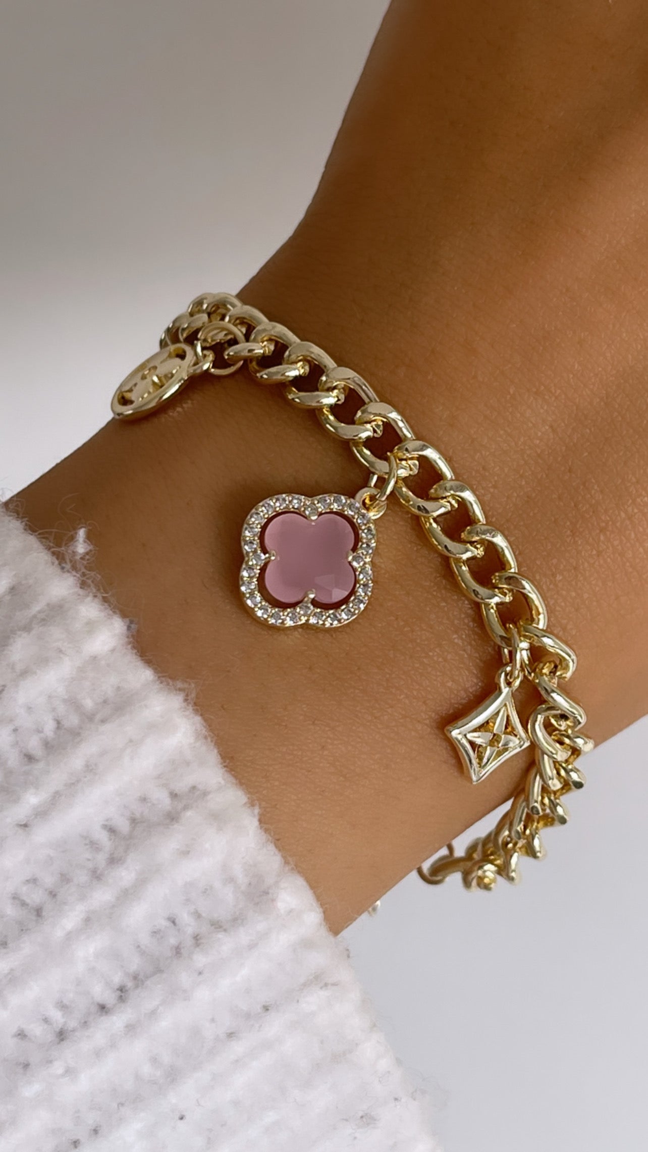 schijf Gezichtsveld preambule Luna armband licht-roze – Drinajewelry