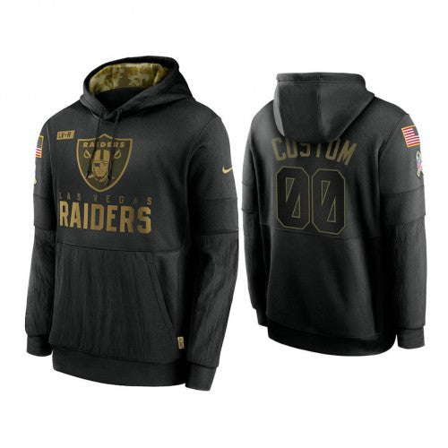 Custom New Orleans Saints #00 Black 2020 Salute to Service Sideline  Performance Pullover Hoodie