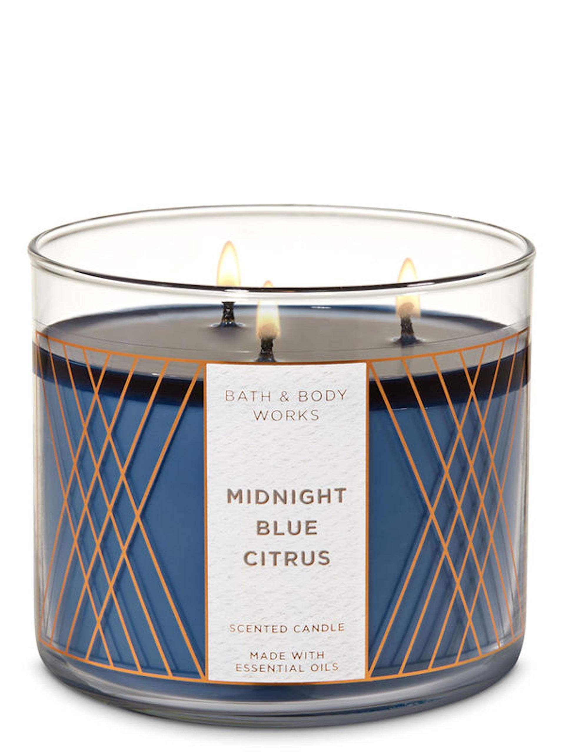 bath and body works midnight blue citrus candle