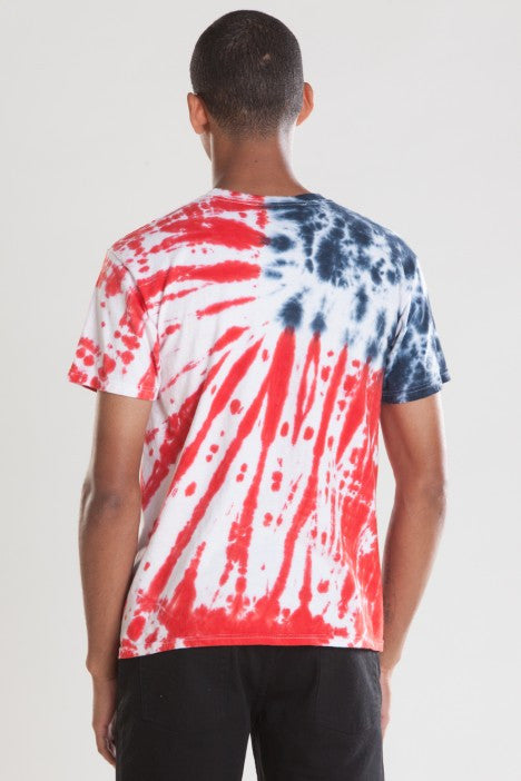 OBEY - Dewallen Splatter Flag Men's Tee, Tie Dye - The Giant Peach