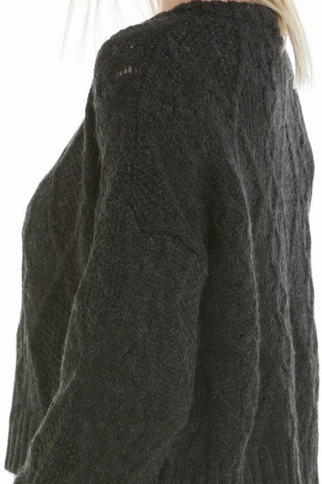 OBEY - Atherton Crewneck Sweater, Heather Black - The Giant Peach