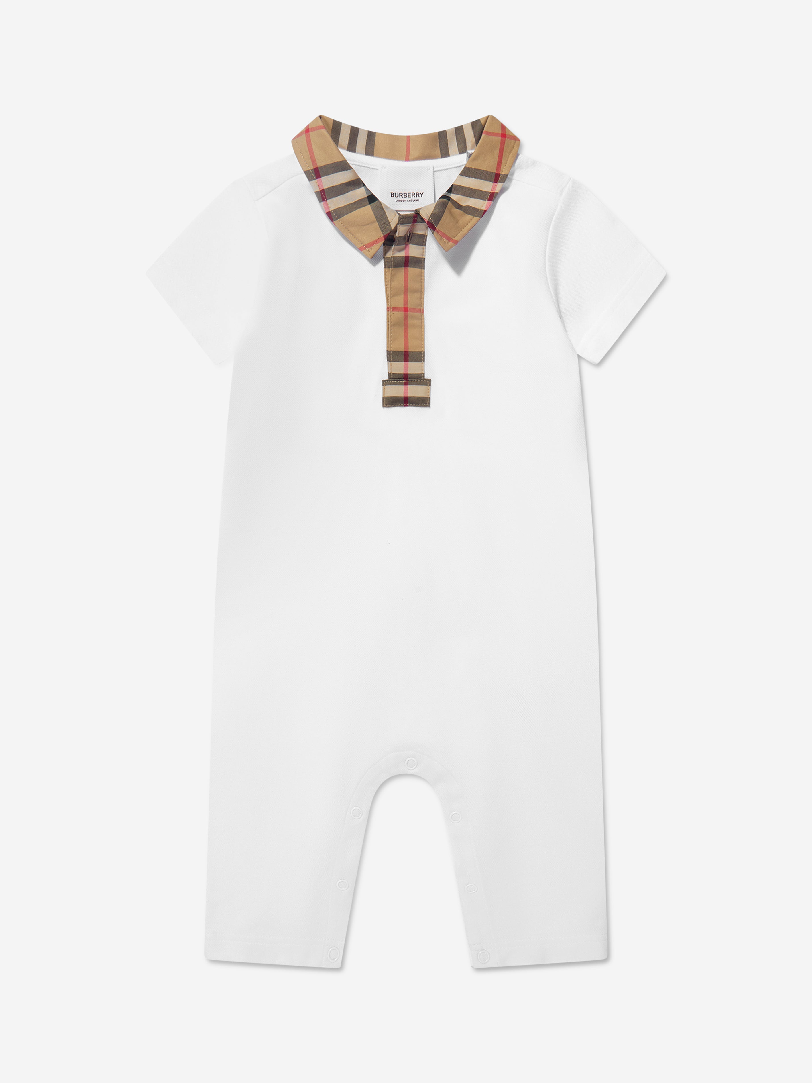 verdamping ga zo door Hechting Burberry Kids - Baby Boys Charli Check Polo Romper In White | Childsplay  Clothing