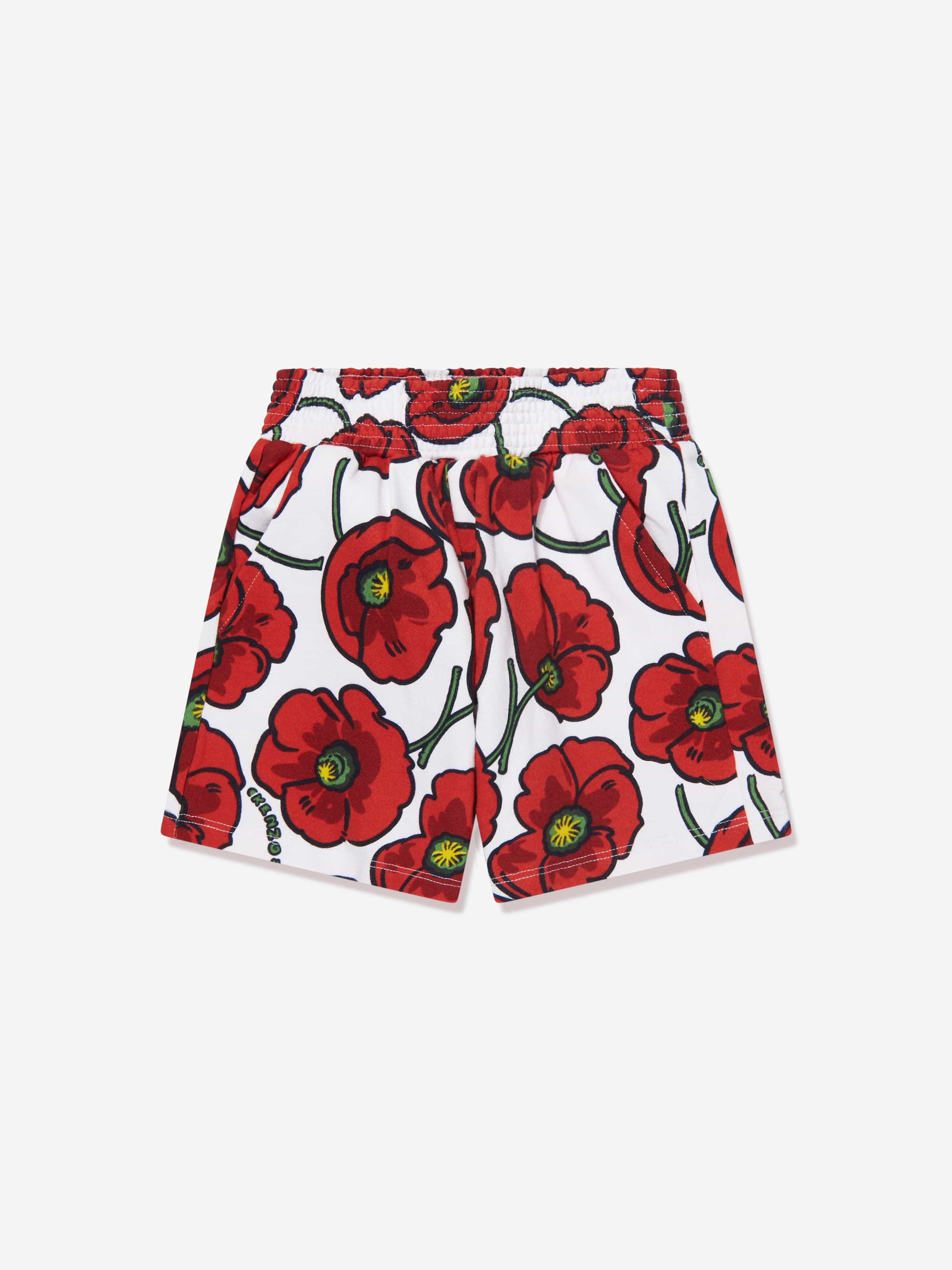 Girls Poppy Print Shorts in Cream