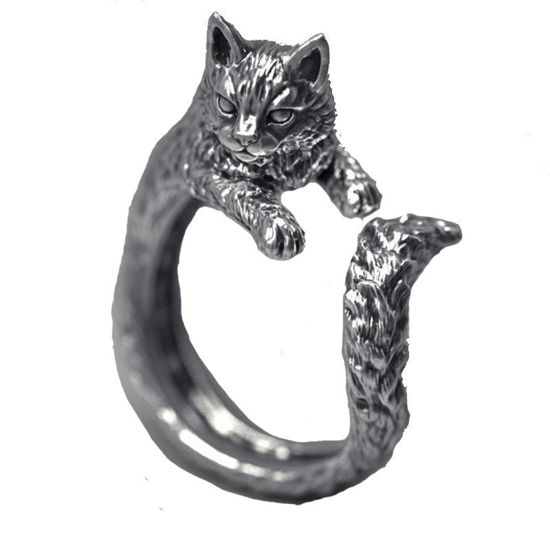 Vintage Cat Rings for Women Pet Cat Open Ring Men Cute Animal Ring Par –  LunaDream