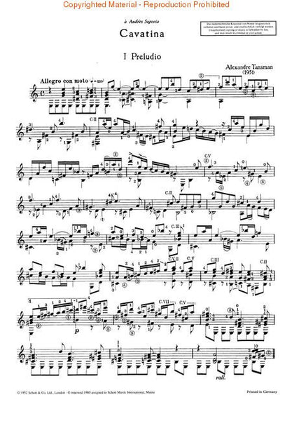 cavatina 1951 guitar solo tansman segovia schott coulsons cavatina guitar sheet music