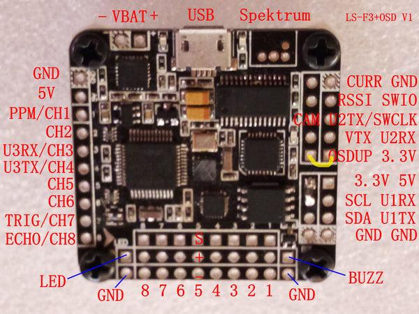 LS-F3 OSD v1 OSDUP (OSD update pin)